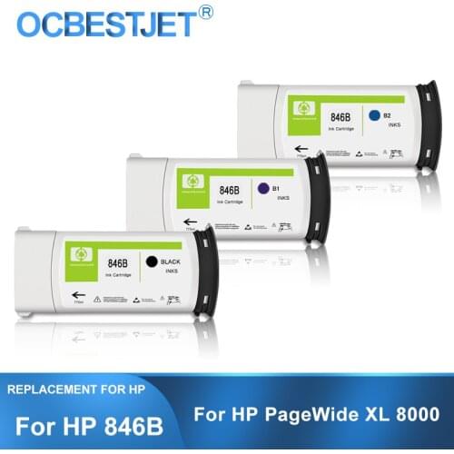 [Third Party Brand] For HP 846 846B Compatible Ink Cartridge With Full Dye Ink For HP PageWide XL 8000 XL8000 Printer 775ML