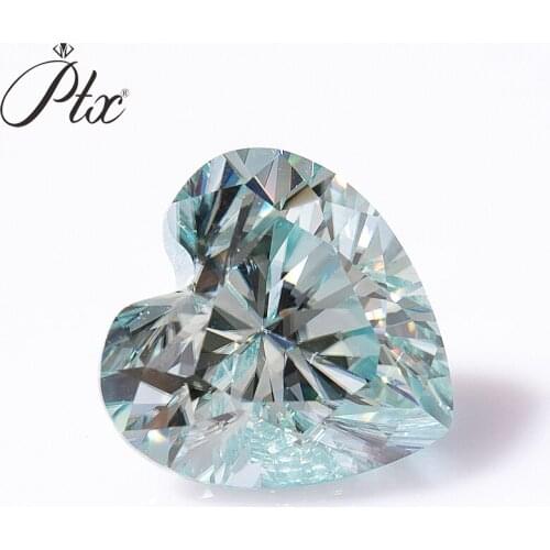 Loose Gemstone Moissanite Stone 4mm To 11mm Blue Color VVS1 Heart Shaped Loose Beads For Womens Jewelery Diamond Ring Material