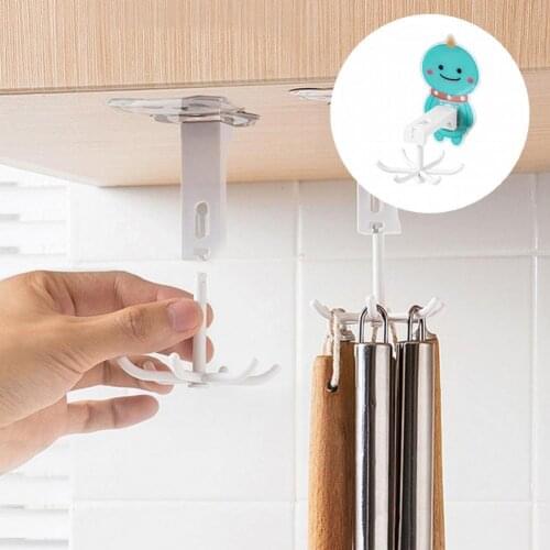 Rotatable Great Six Claw Bathroom Hook Eco-friendly Bathroom Hook Cute Cartoon Shape for Bedroom