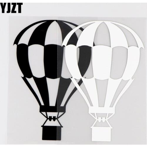 YJZT 10.5×15.2CM Vinyl Decals Hot Air Balloon Creative Car Stickers Art Decor Black / Silver 10A-0105