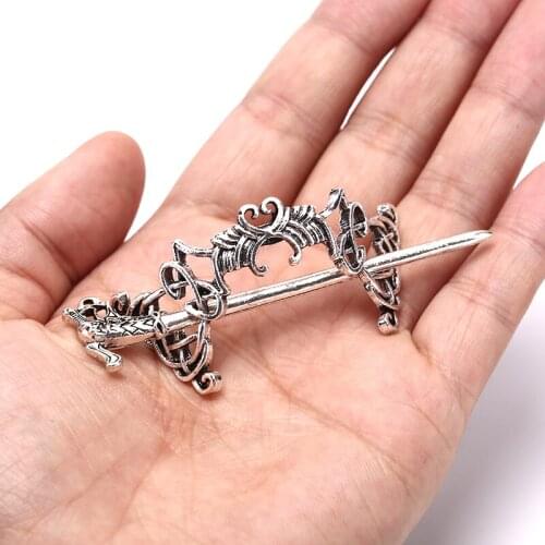 Large Celtics Knots Crown Hairpins Jewelry Vintage Viking Runes Women Girl Hairpin Hair Clips Stick Slide Accessories