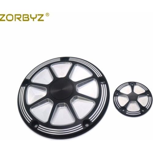 ZORBYZ Motorcycle Black CNC Edge Cut 5 Hole Derby Cover & Timing Timer Cover For Harley FLHR Road King FLSTF