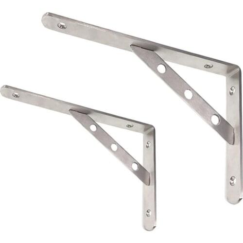 1 Pair Quality SUS 304 Solid Stainless Steel 90 Degree Angle Wall Mounted Shelf Supporter Bracket Frame Bookshelf, Kitchen shelf