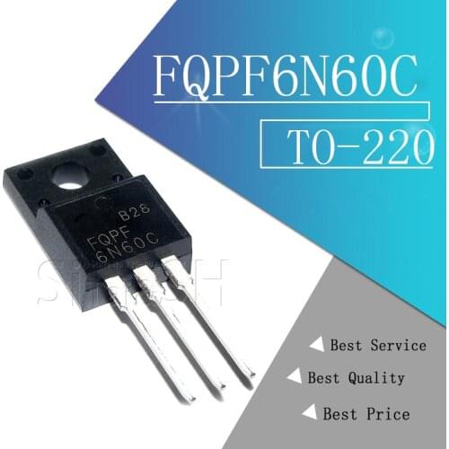 10pcs/lot FQPF6N60C 6N60C 6N60 MOSFET 600V 6A N-Channel transistor TO-220F new original