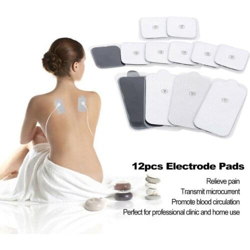 12pcs Portable Shoulder Cervical Spine Massager Self Adhesive Replacement Electrode Pads Muscle Stimulator Massage Sticker
