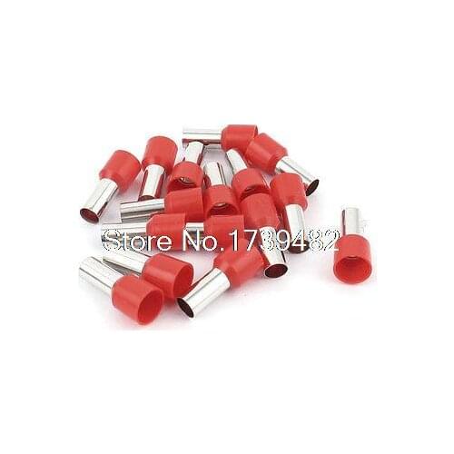 15 Pcs Wire Crimp Connector Terminal Pre Insulated Ferrule Red E16-12 6AWG 16mm2