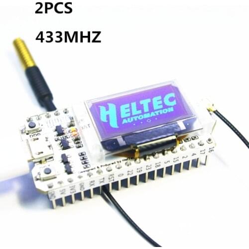 2PCS 433MHZ SX1278 ESP32 LoRa 0.96 Inch Blue OLED Display Bluetooth WIFI Lora Kit 32 Development Board for Arduino