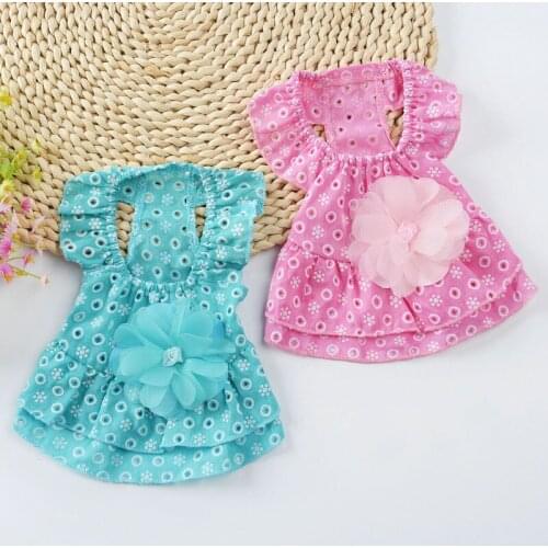 2019 Summer Small Dog Dress Comfortable Thin Pet Cat Dog Puppy Floral Princess Dress Chihuahua Clothes Cotton Skirt XS S M L XL