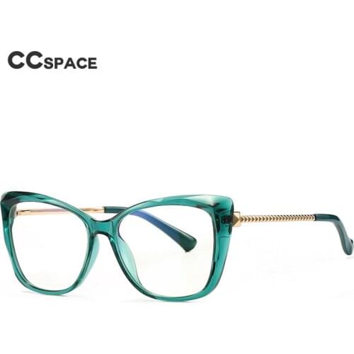 49649 Crystal Trim Anti Blue Light Optical Glasses Frames Cat Eye Women TR90 Fashion Computer Eyeglasses