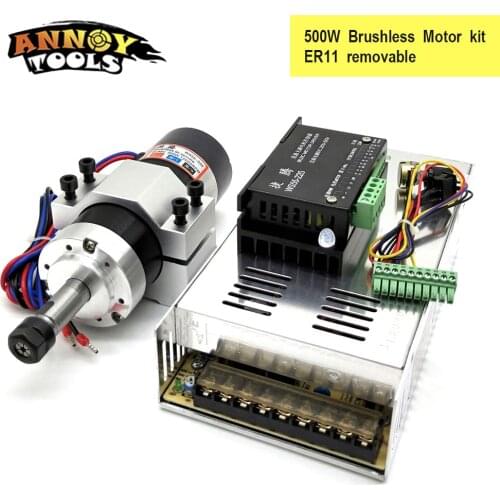 500W Brushless Spindle 0.5KW Air Cooling Spindle Motor Extension Rod Shaft Integrated Motor for CNC Milling Machine