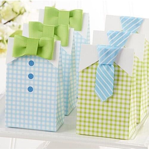 60pcs/lot New Wedding favor box My Little Man candy bags packing wedding gift Chocolate Box Wedding favors