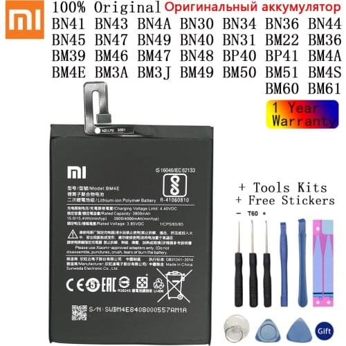 Xiao Mi Original Phone Battery for Xiaomi Mi Redmi Note Mix 2 3 3S 3X 4 4X 4A 4C 5 5A 5S 5X M5 6 6A 7 8 Pro Plus Batteries