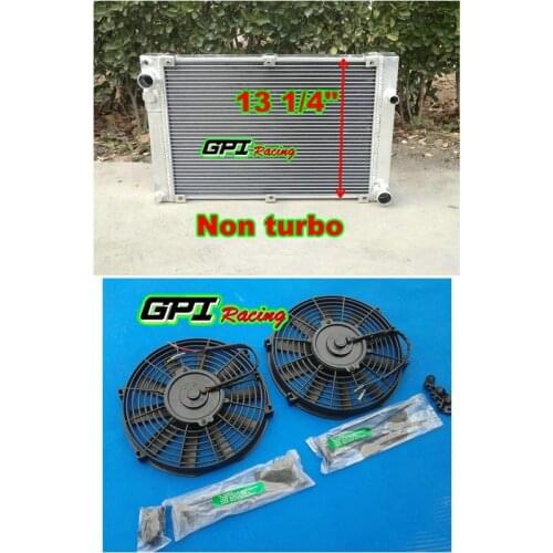 Aluminum Radiator for PORSCHE 944 2.5L / 2.7L non turbo Manual 1985-1991 + fans
