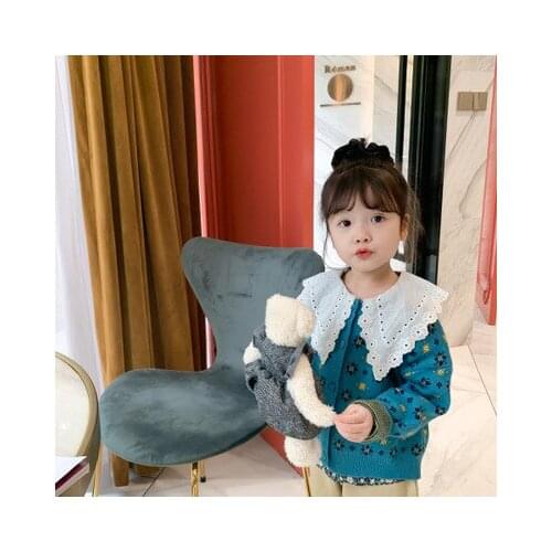 Childrens Girls Cardigan Coats 2020 Autumn Winter New Baby Girls Sweaters Kids Knitted Flowers Coats Toddler Cardigan Jackets