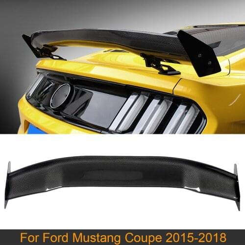 For Mustang Rear Trunk Spoiler Wing For Ford Mustang Coupe 2015 - 2018 Car Rear Trunk Boot Lip Wing Spoiler Carbon Fiber