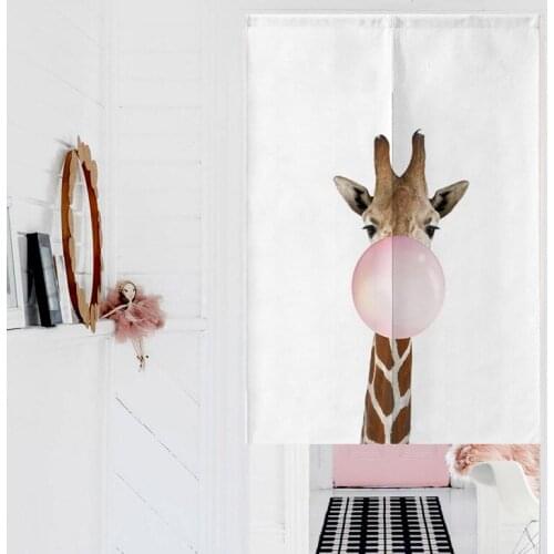 Cartoon Animal Print Door Curtains Household Bedroom Living Room Half Curtain Bathroom Porch Partition Curtain