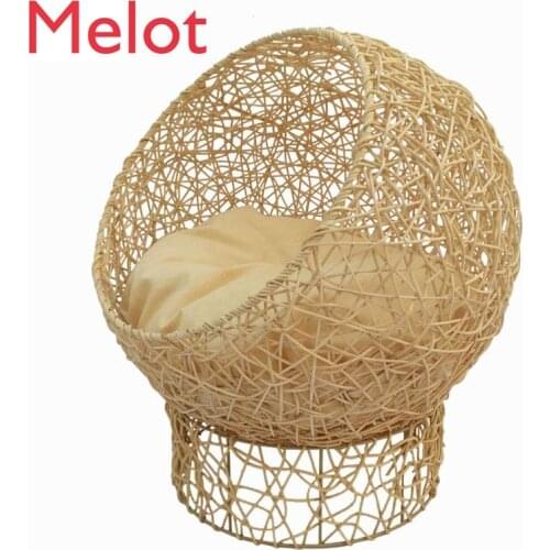 Rattan Cat Nest Four Seasons Winter Pet Bed Cat House Large Cat Toy Cat Chamfer Kennel Removable and Washable Cat Nest