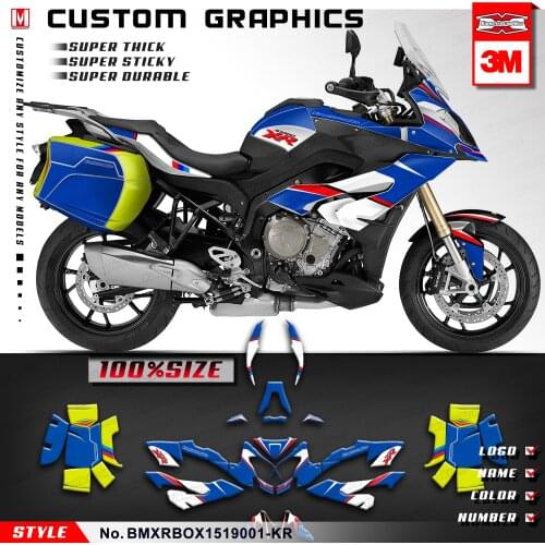 KUNGFU GRAPHICS Motorcycle Decals Luggage Stickers Full Kit for S1000XR 2015 2016 2017 2018 2019 (Style no. BMXRBOX1519001-KR)