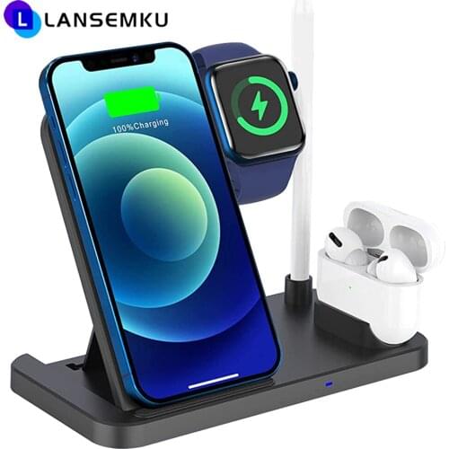 Induction Qi Wireless Chargers Fast Charging Station For Iphone 12 11 Mini Pro Max Apple Watch Samsung 3 In 1 Wireless Charger
