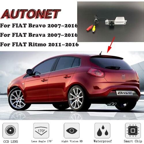 AUTONET HD Night Vision Backup Rear View camera For FIAT Bravo Brava Ritmo 2007~2016 CCD/license plate camera