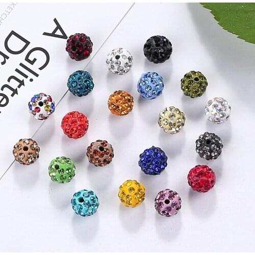 10MM Pottery Clay Resin Round Rhinestone Beads For DIY Bracelet Jewelry Making Accessories