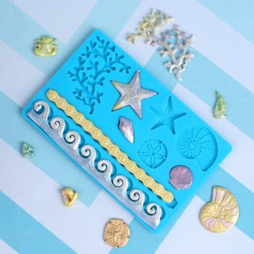 Sea Life Silicone Mold for Fondant and GumPaste Mold Cake Decorating Supplies Cupcakes Bakeware Tools