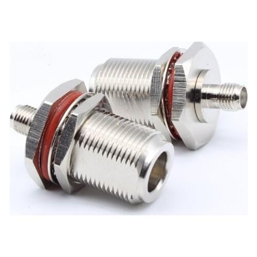 N Female To SMA Female O-ring Bulkhead Panel Mount Nut Nickel Plated Brass RF Coaxial Adapter Connectors