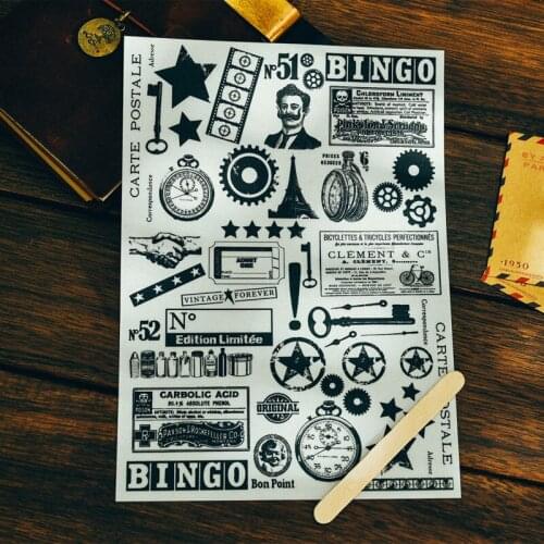 Retro Rub On set for Scrapbooking DIY Projects/Photo Album/Card Making Crafts