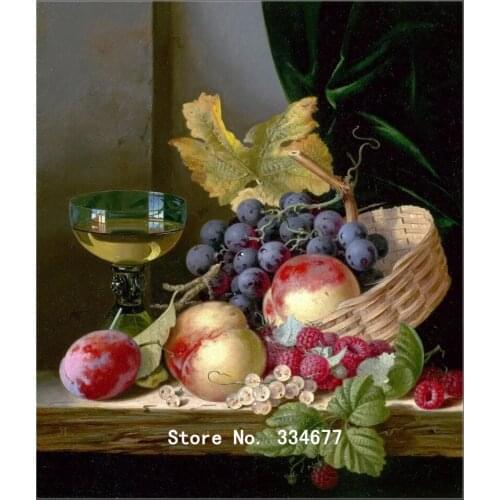A Basket of Peaches and Grapes Embroidery Needlework Crafts14CT Counted Unprinted DIY Cross Stitch Kits Handmade Wall Decor