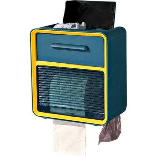 T21D Wall-Mounted Adhesive Toothbrush Holder Double-Layer Toilet Rack Bathroom Organizer Storage Set Shower Caddy Hanging with