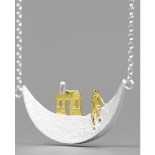 Volta Van Pendant Necklaces 925 Sterling Silver 2021 New Fine Jewelry Elegant Moon Cute Original Design Concise Women Necklaces