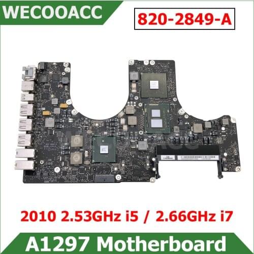 Tested A1297 Motherboard 820-2849-A For Macbook Pro 17" A1297 Logic Board 2.53GHz i5 2.66GHz i7 2010