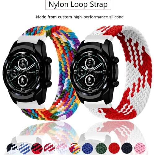 22mm/20mm Strap for Ticwatch Pro 3 nylon Watchband Replacement Bracelet for ticwatch GTX E2 S2/Pro 3 2020 3 GPS wristbelt