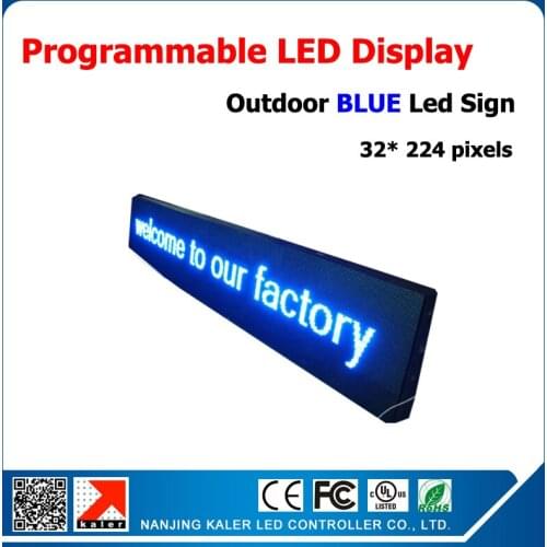 40*232cm blue outdoor led sign board P10 32*16 pixel led display screen waterproof advertising led screen running text