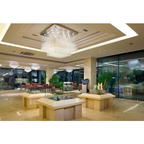 Modern crystal lights rectangular art deco chandelier crystal chandelier for GU10 LED bulbs home lighting