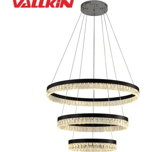 New Modern 3 Circle Rings LED Pendant Lights For Living Dining Room LED Lustre Crystal Pendant Lamp Hanging Ceiling Luminaire