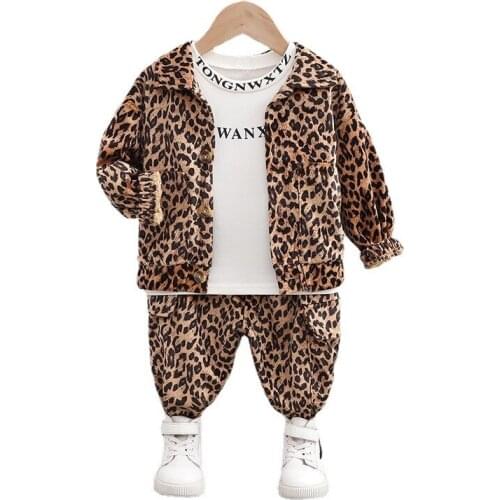 New Spring Autumn Baby Girl Clothes Suit Children Boys Fashion Coat T-Shirt Pants 3Pcs/Set Toddler Sport Costume Kids Tracksuits