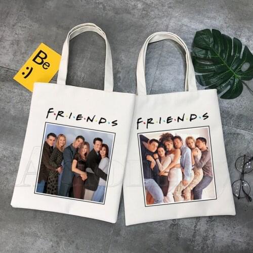 Friends Shopper Bags Shopping Bag Tote Bag Shoulder Bag Canvas Bags Large Capacity College Handbag