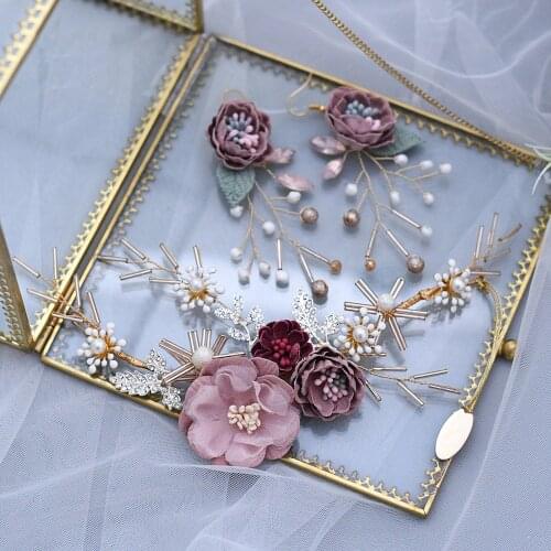 ZMHP190 Flower Headband Bridal Tiaras Hair Jewelry Western Wedding Fashion Headdress Floral Pearl Hair Accessories