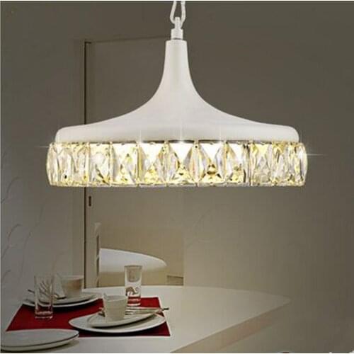 220v LED Crystal Restaurant Chandelier Mono Modern Simple Round Living Room Dining Room Bar Dining Table Dining Chandelier