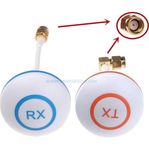 TX 90 degree Hole Antenna RX Straight Hole 5.8Ghz High-gain Clover Mushroom RP-SMA Male Antenna Set for RC FPV Aerial Photo
