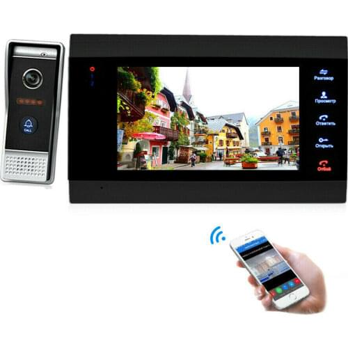 Tuya 7 Inch Wireless WiFi Smart IP Video Door Phone Intercom System with 1x1200TVL 720P AHD Wired Doorbell Camera, Remote unlock