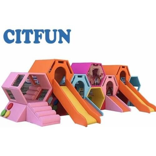 High quality color customize soft honeycomb maze library for kids gym and brain education