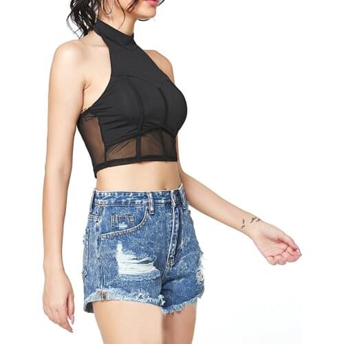 Women Casual Loose Jeans with Broken Holes Blue Denim Cloth Shorts Summer Snowflake Ripped Raw Button Fly Shorts