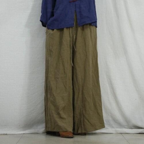 Johnature Autumn Winter Full Length Elastic Waist Loose Wide Leg Pants 2020 New Simple Comfortable 3 Color Women Leisure Pants