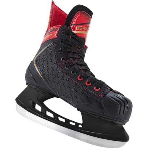 Winter Adult Teenagers Professional PU Thermal Thicken Warm Ice Hockey Skating Shoes With Ice Blade Comfortable For Beginner