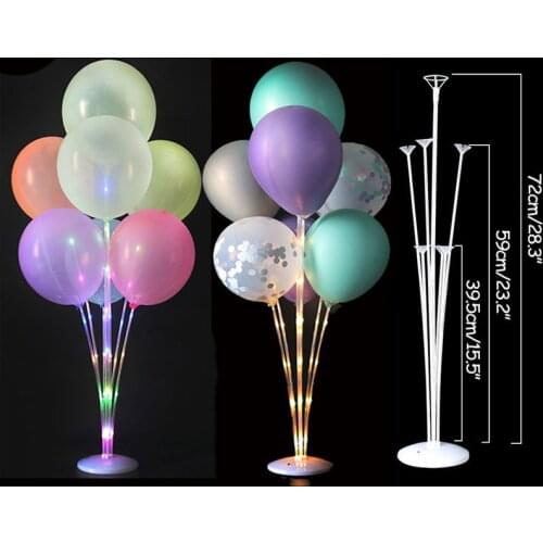1/2set LED Birthday Balloon Stand Balloons Stick Holder Wedding Table Decor Baloon Globos Birthday Party Decorations Kids Ballon