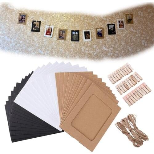 10pcs Photo Frame Picture Wooden Photo Frame Clip Paper Picture Holder Graduation Party Photo Booth Props Wedding Wall Decor