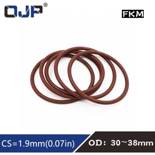 3PCS/lot Rubber Ring Brown FKM O ring Seal CS1.9mm OD30/31/32/33/34/35/36/37/38mm Rubber O-Ring Seal Ring Gasket Washer