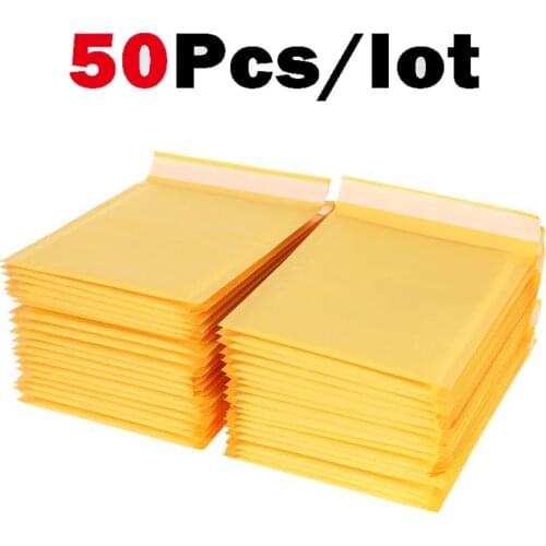 50pcs/lot Kraft Bubble Mailer Poly Shipping Envelopes with Bubble Shipping Bags Mailer Mailing Bags Padded Envelopes Packaging